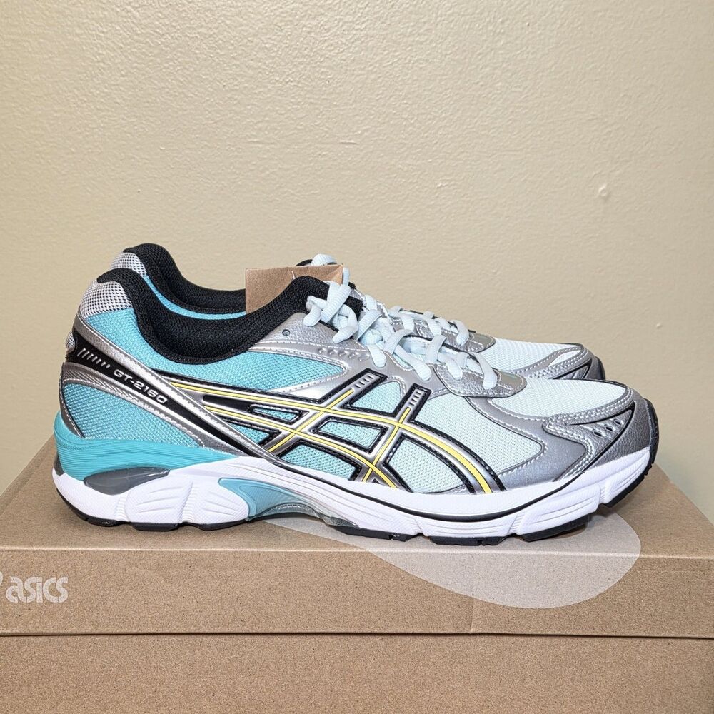ASICS Gel GT-2160 Running Shoes Silver Mint Yellow 1203A783-300 Men's Size 10.5